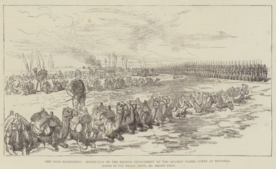 La spedizione del Nilo, ispezione del secondo distaccamento del Camel Corps delle Guardie a Dongola da Melton Prior